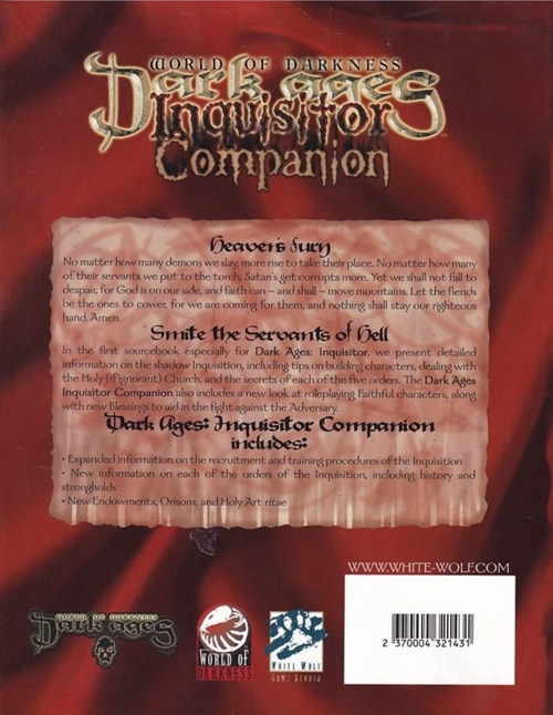 World of Darkness - Dark Ages Inquisitor - Inquisitor Companion (B Grade) (Genbrug)